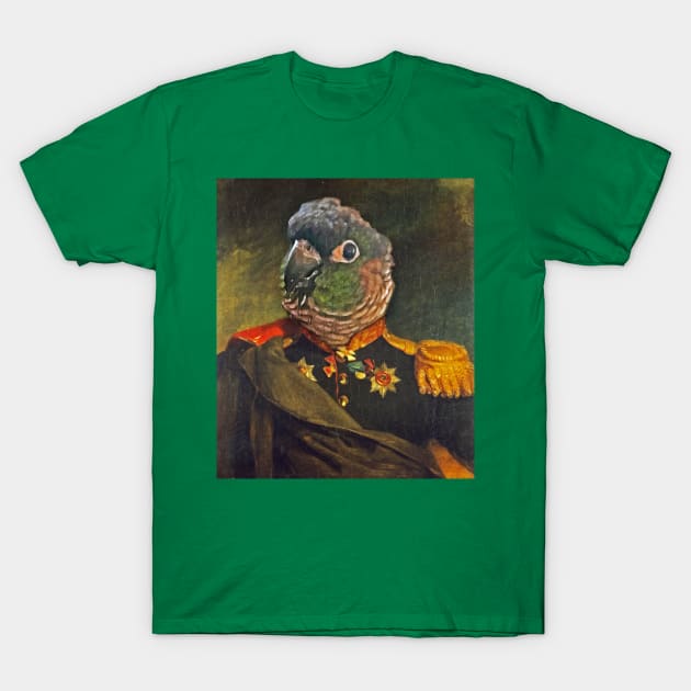 Parrot Miliary Portrait T-Shirt by UselessRob